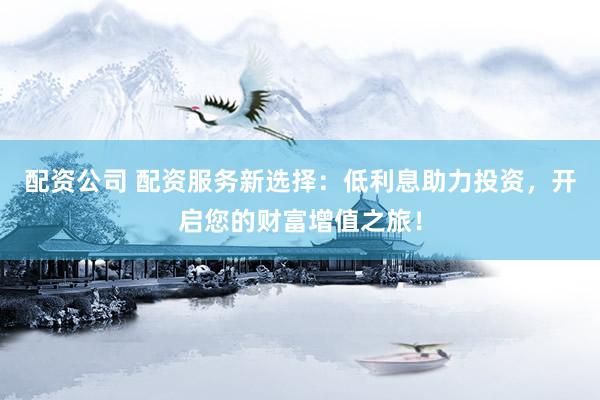 配资公司 配资服务新选择：低利息助力投资，开启您的财富增值之旅！