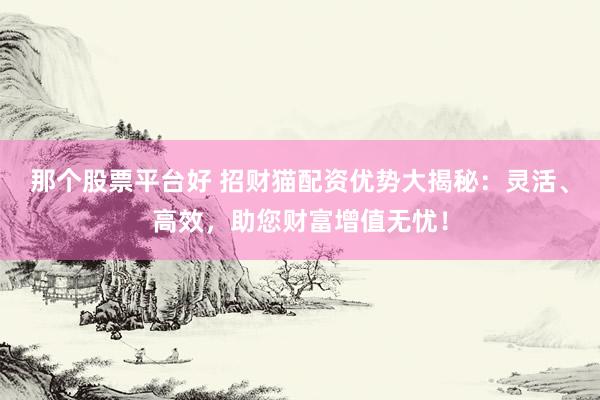 那个股票平台好 招财猫配资优势大揭秘：灵活、高效，助您财富增值无忧！