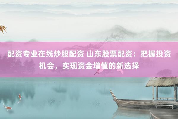 配资专业在线炒股配资 山东股票配资：把握投资机会，实现资金增值的新选择