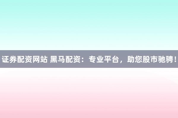证券配资网站 黑马配资:专业平台,助您股市驰骋!