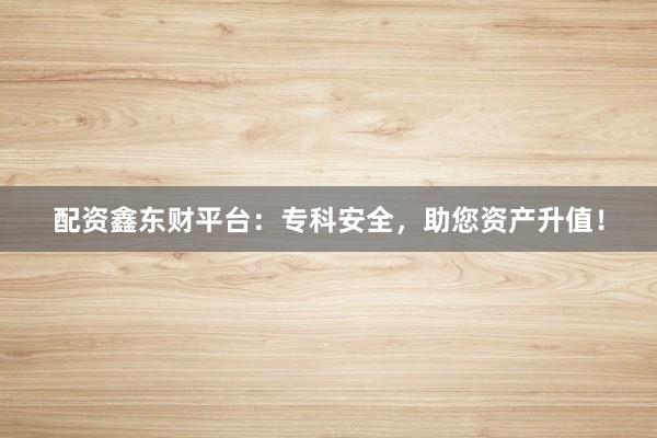 配资鑫东财平台：专科安全，助您资产升值！