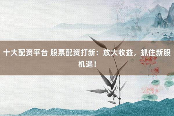 十大配资平台 股票配资打新:放大收益,抓住新股机遇!