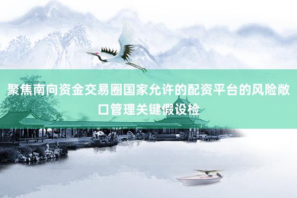 聚焦南向资金交易圈国家允许的配资平台的风险敞口管理关键假设检